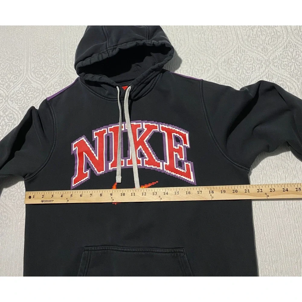 Nike NYC 25 Pixel Fire Flame Graphic Hoodie Mens Medium Black 8-Bit‎ Streetwear